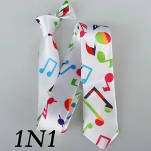 Галстуки с музыкальным принтом с цветным музыкальным узором, тонкие Брендовые платья 5 см, обтягивающие Полиэстеровые белые тонкие галстуки с музыкальным принтом