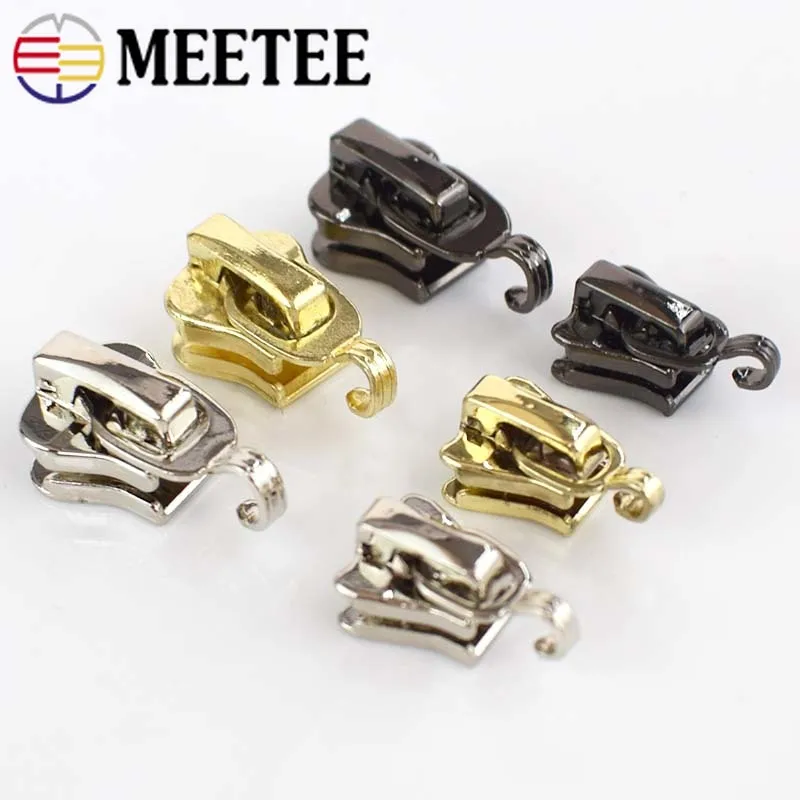 

Meetee 20pcs 3# 5# Metal Nylon Resin Sliders Luggage Clothing DIY Hardware Zipper Puller Handmade Crafts Accessories AP568