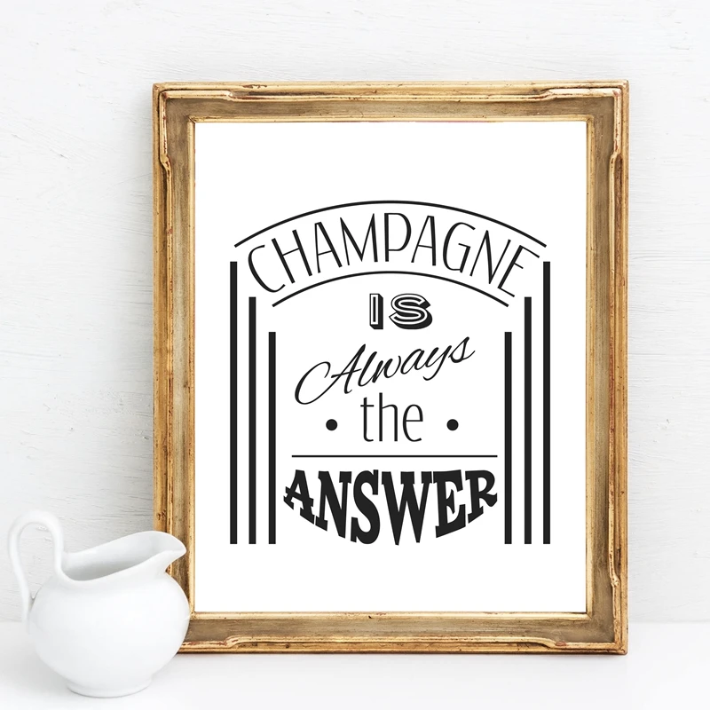 champagne and wine wall art prints