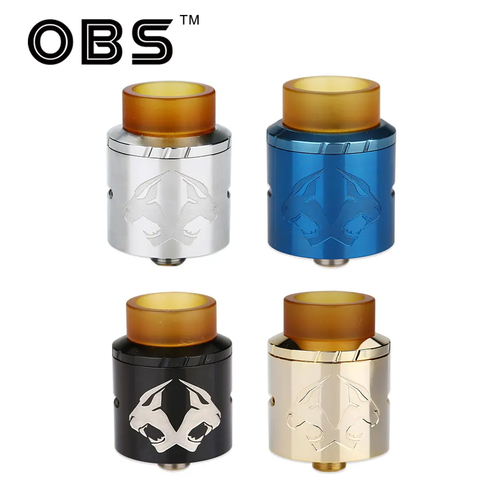 

Original OBS Cheetah 2 RDA Atomizer OBS Rebuildable Tank 24mm with PEI Drip Tip & Middle Airflow Electronic cigarette Vape Tank