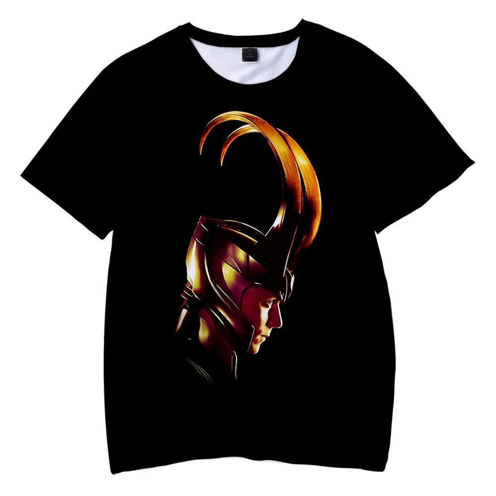 LOKI/Детская футболка с 3D принтом модные летние футболки короткими рукавами harajuku