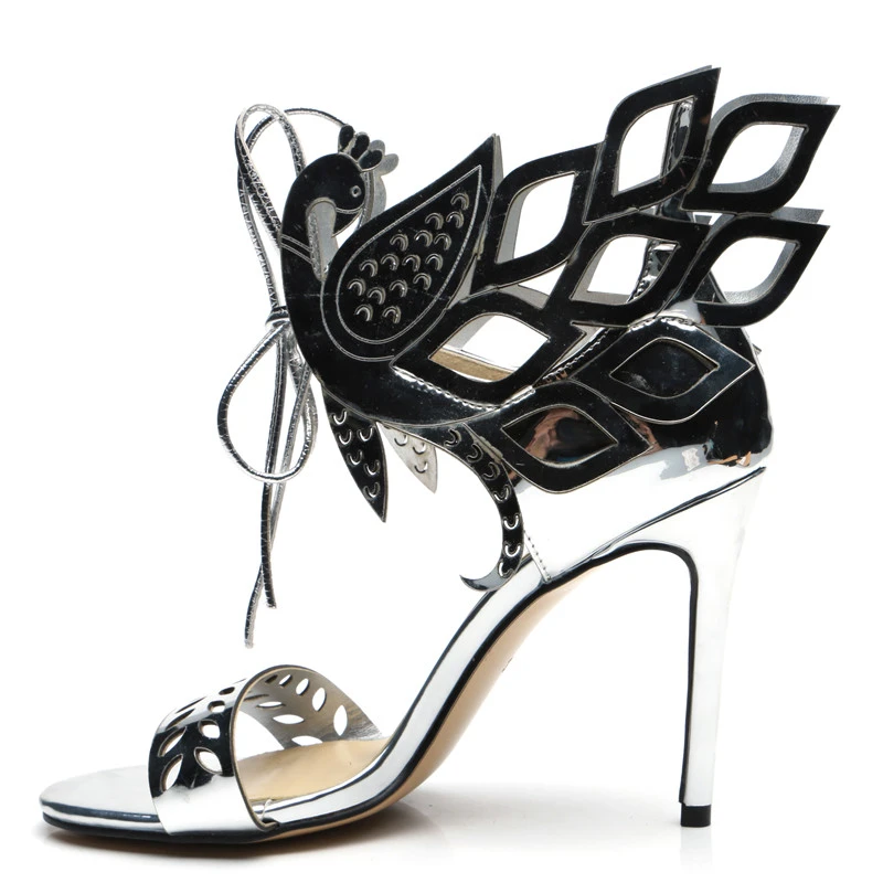 unique silver heels