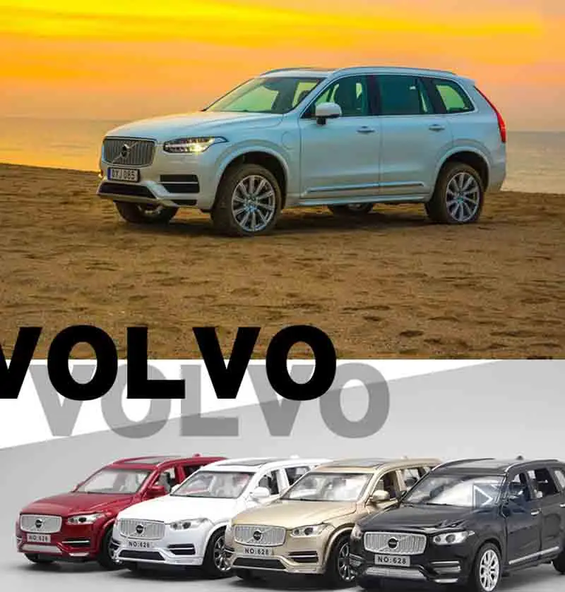 1:32 Volvo XC90 литьё под давлением автомобилей модель игрушки с открывающимися дверцами тянуть обратно музыкальным светом автомобиля игрушки для детей