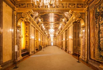 

Laeacco Brilliant Shiny Palace Corridor Child Party Decor Portrait Photographic Backgrounds Backdrops Photocall Photo Studio