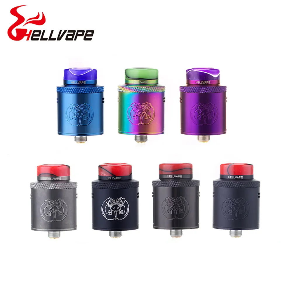 

2pcs Hellvape Drop Dead RDA Tank with Deep Juice Well & Single / Dual Coils Building 24mm Flavor Chasing RDA Vs Ghost Inhale RDA