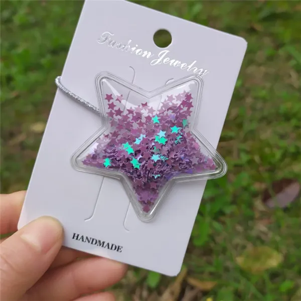 purple star 16 шт./лот Новинка Прозрачный зыбучие пески ПВХ для волос аксессуары для волос, резинки милые блестки вышивка «звёздочки» или «бриллианты» короной детская головная повязка для девочек Головные уборы - Цвет: purple star