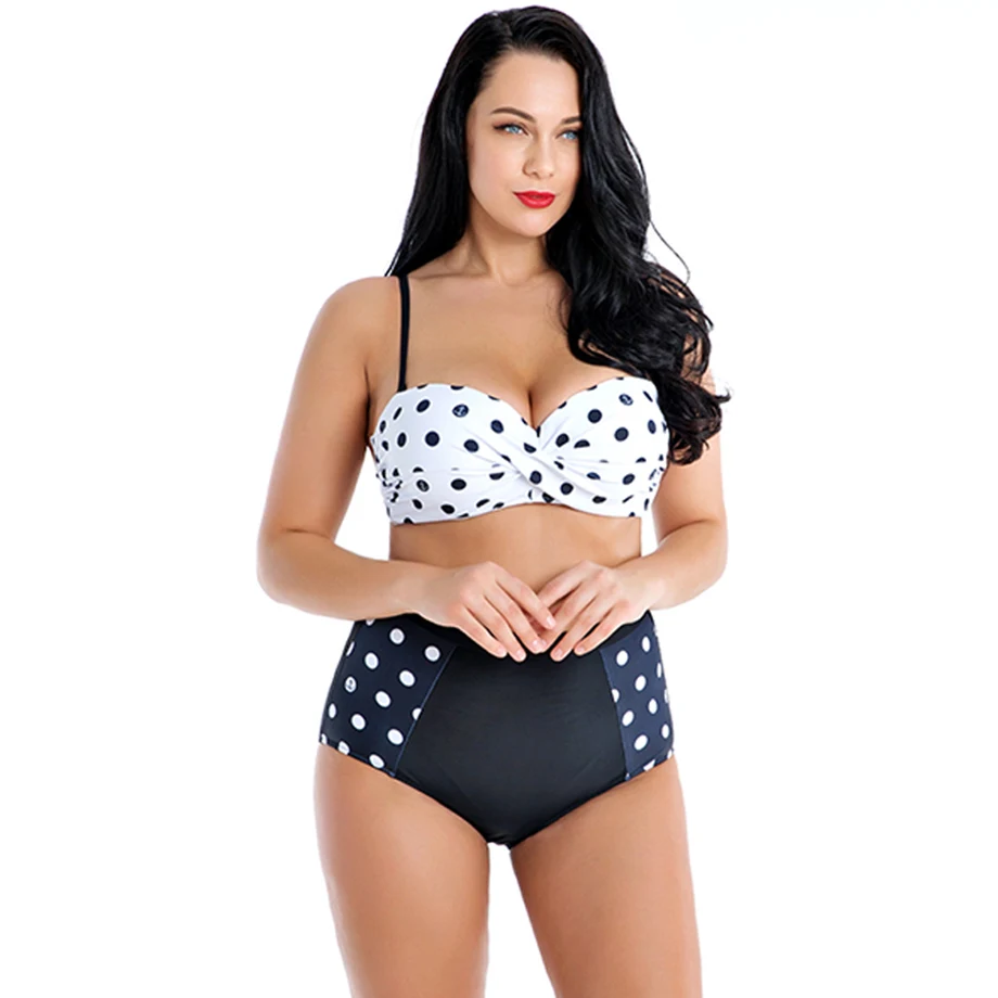polka dot high waisted bikini