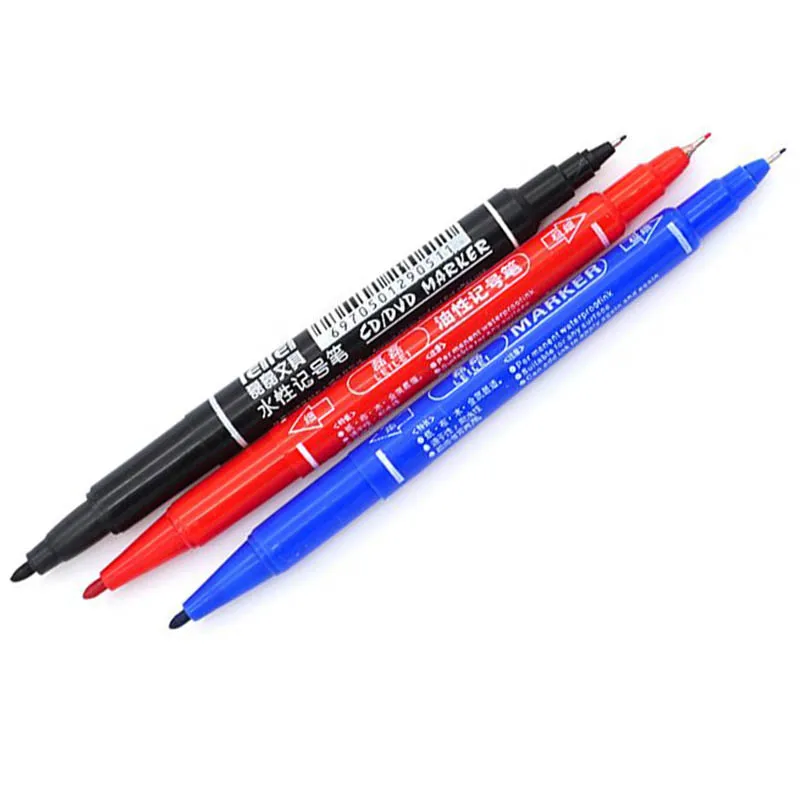 

Twin Tip 0.5/1 mm Black Blue Red Ink Fast Dry Permanent Sign Marker Pens for Fabric Fine Point Liner for Drawing