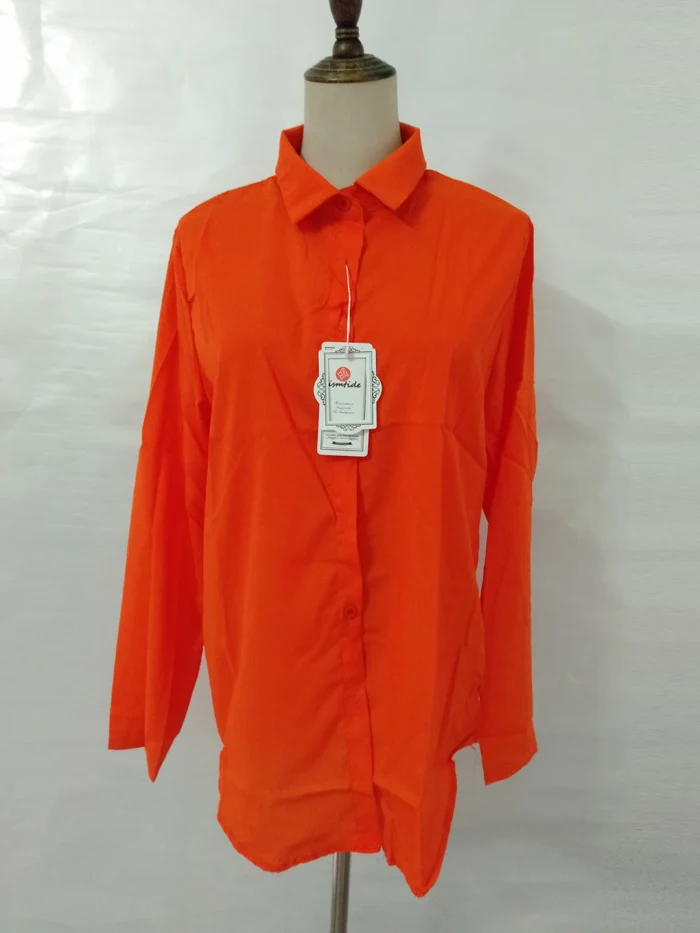 Ladies White Long Sleeve Chiffon Shirt Black Long Tops Women New Turn Down Collar Shirt Blouse Button Office Workwear Shirts Top 19