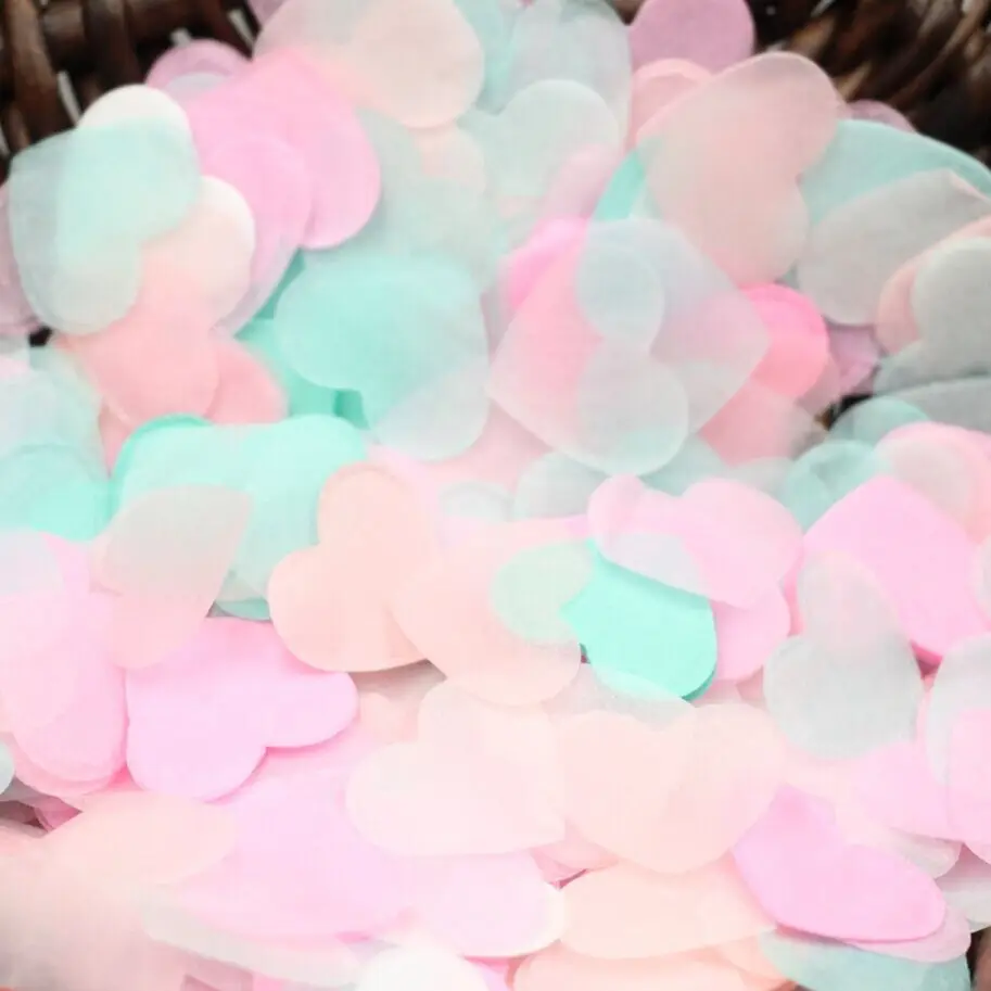 6500pcs Heart Tissue Paper Confetti, Pinks Mint Tissue Hearts, Table Scatter, Confetti Balloon