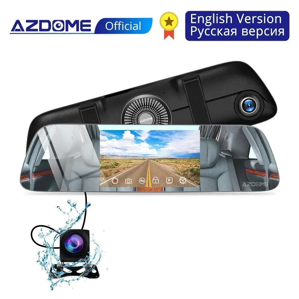 

AZDOME PG01 Super Night Vision Mirror Video Recorde Dual Lens HD 1080P+720P Dash Cam 5.5" IPS Touch Screen Car Rear View DVR
