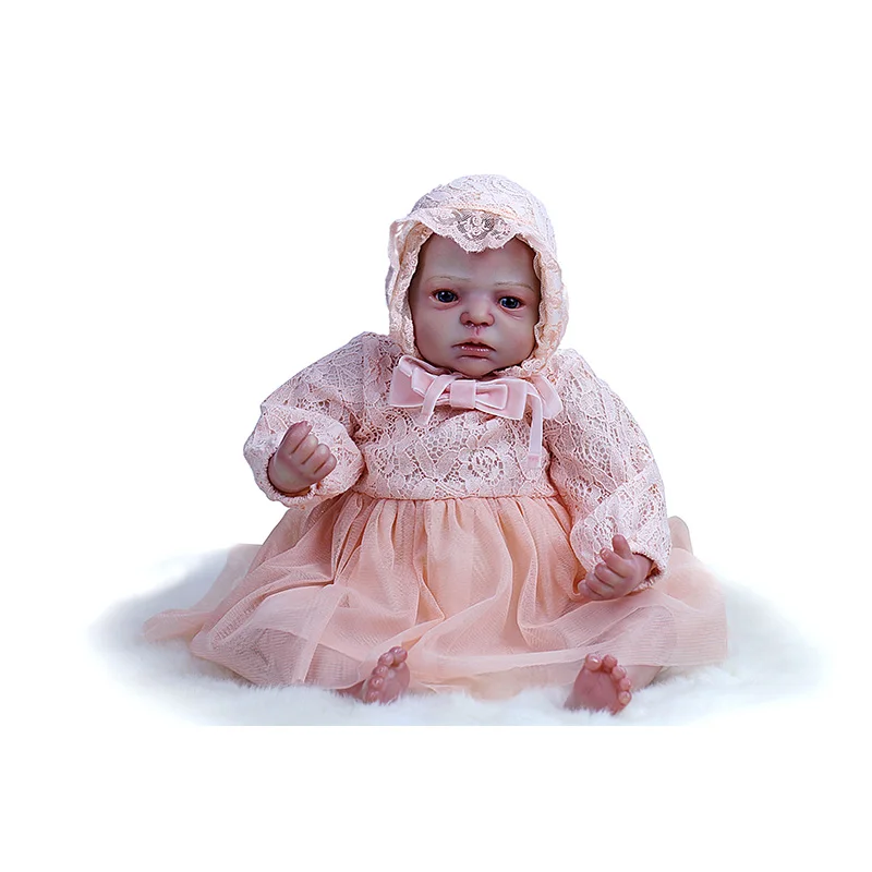 22 дюймов кукла-Реборн, имитация жизни, как кукла-младенец, ручная работа, мягкий резиновый хлопок, тело Реборн, игрушки для детей - Цвет: C050