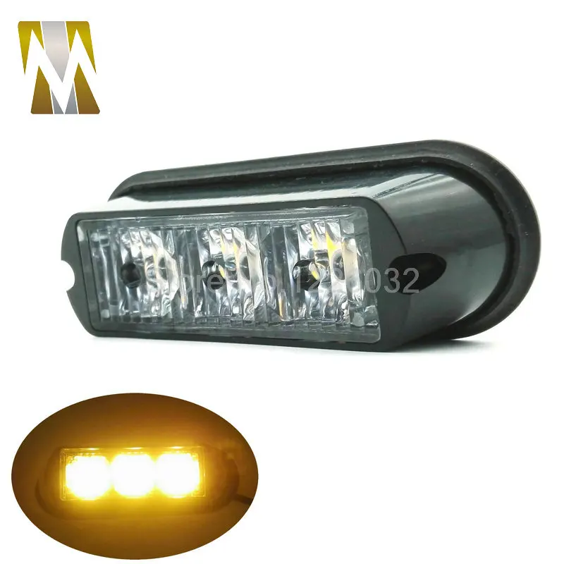 5 Colors High Power 12V/24V 3 LED Waterproof Car Truck Emergency Strobe Flash Warning Light Amber Red Blue White Green