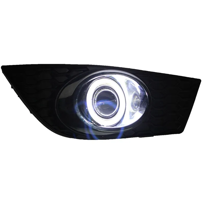 COB angel eye DRL daytime running light + halogen fog lamp + projector lens + fog lamp cover for chevrolet lova 2009-2013, 2pcs