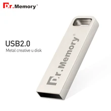 Dr. Memory металлический USB 4 ГБ диск на ключ мини USB флеш-накопитель 32 ГБ крутой флеш-накопитель 8 ГБ флеш-накопитель 16 Гб USB флешка цвет серебристый