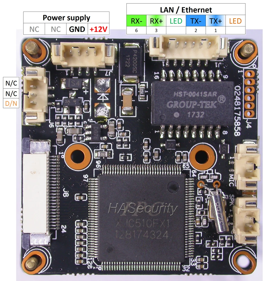 WiFi 720P 1/" H62 CMOS датчик изображения+ IPC510 IP камера CCTV модуль PCB+ WiFi+ TF слот плата(дополнительная антенна