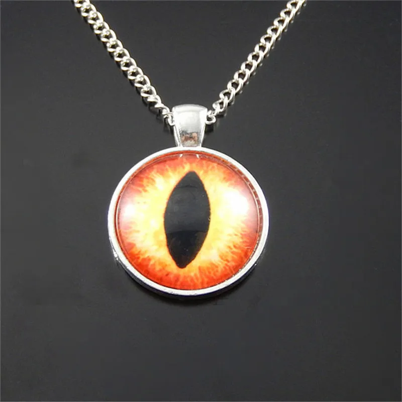 Jewelry Necklace Long Chain Latest Private Design Dragon Eyes Pendant 25mm Gem Bezel Covered Lady Handmade Natural | Украшения и