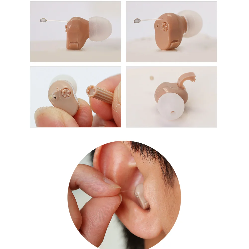 Микро слуховой аппарат мини ITC беспроводной слуховой аппарат для пожилых людей для правого/левого уха Лучший усилитель звука невидимое слуховое устройство
