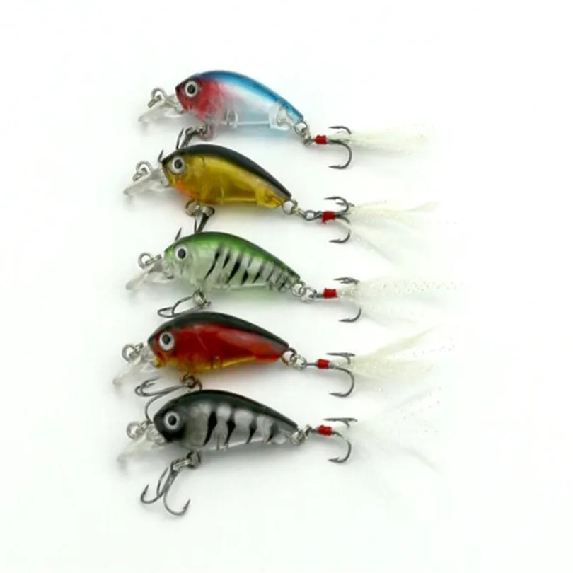 

3.6cm Crank Bait Fishing Lures Random Color Artificial Baits Carp With Treble Tackle Hooks Lake River Fishing Accessories 4A