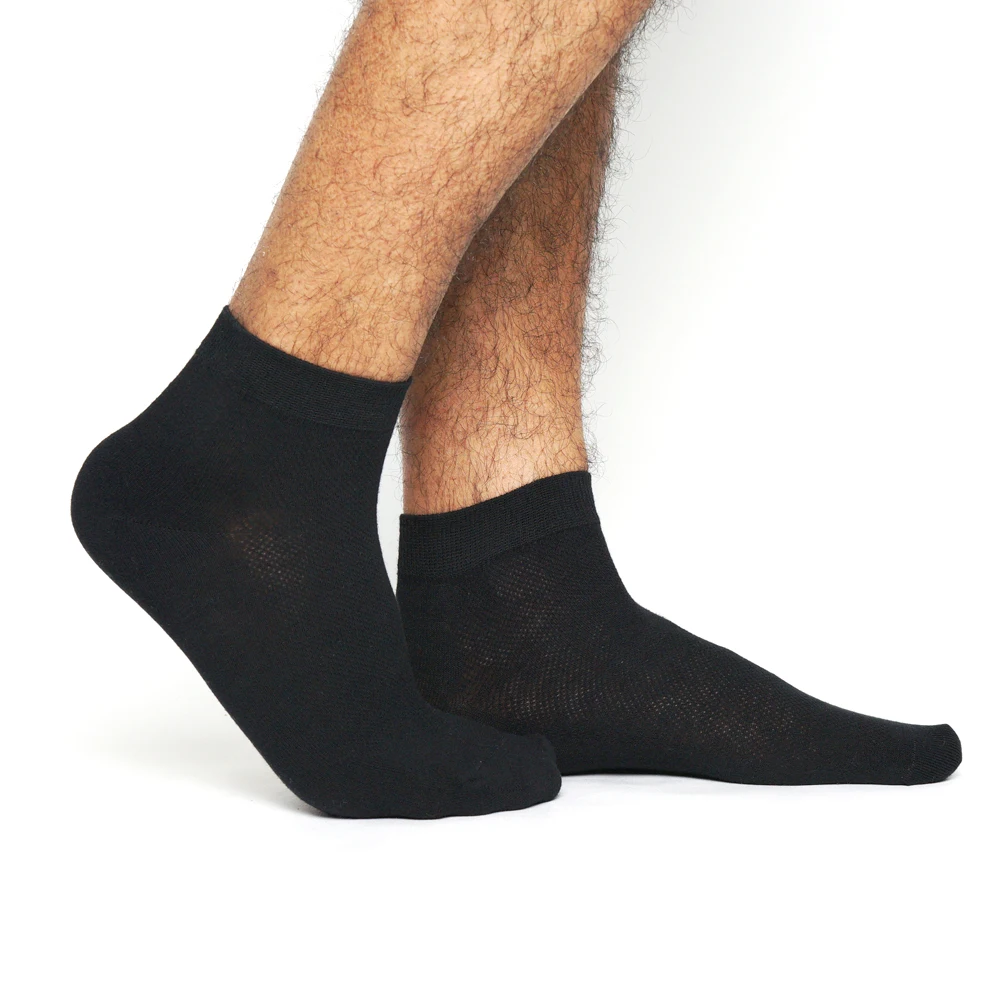 FFIVE HEAD Men's antibacterial deodorant socks Black and white gray