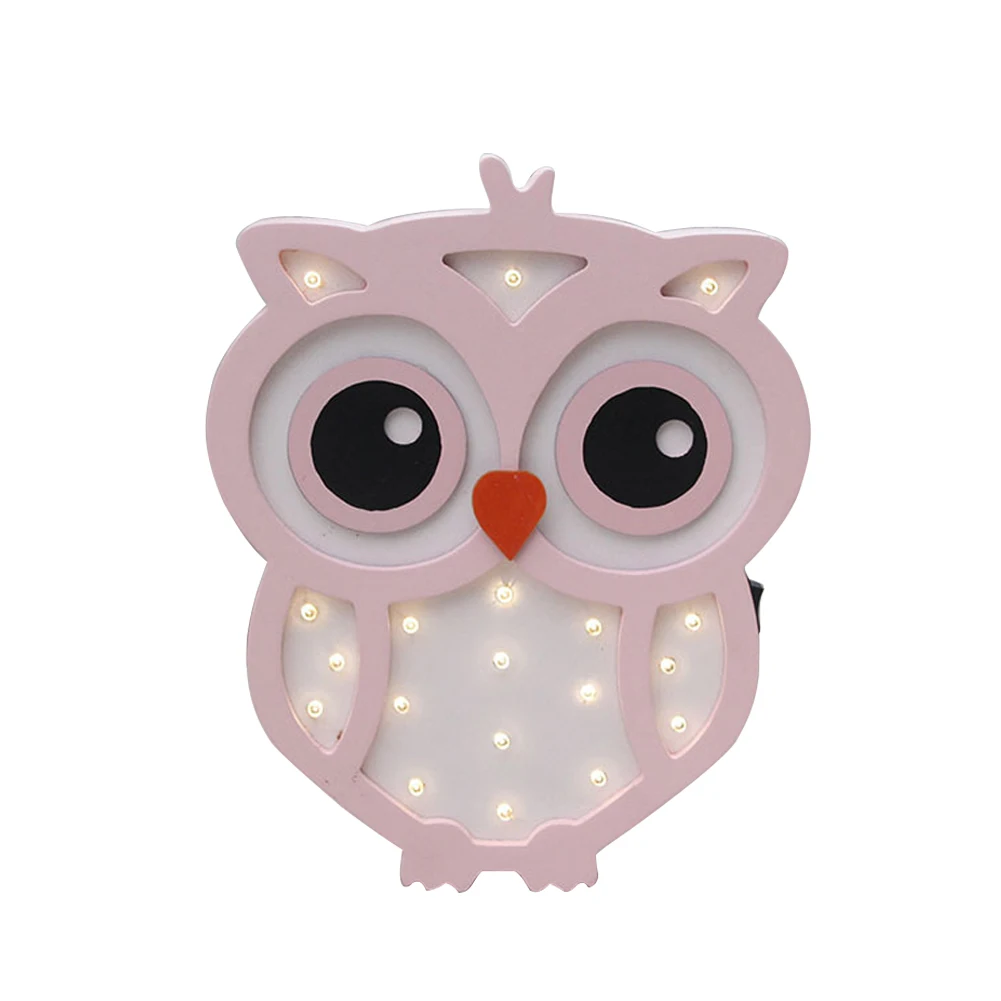

Cartoon Bedroom Led Wooden Owl Hanging Lamp Home Decor Wall Night Light Lighting Warm White Battery Powered Bedside Children