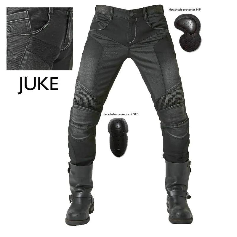 LOONG BIKER 114 5 JUKE UBP 01 Jeans Black Summer Mesh Breathable Men's ...