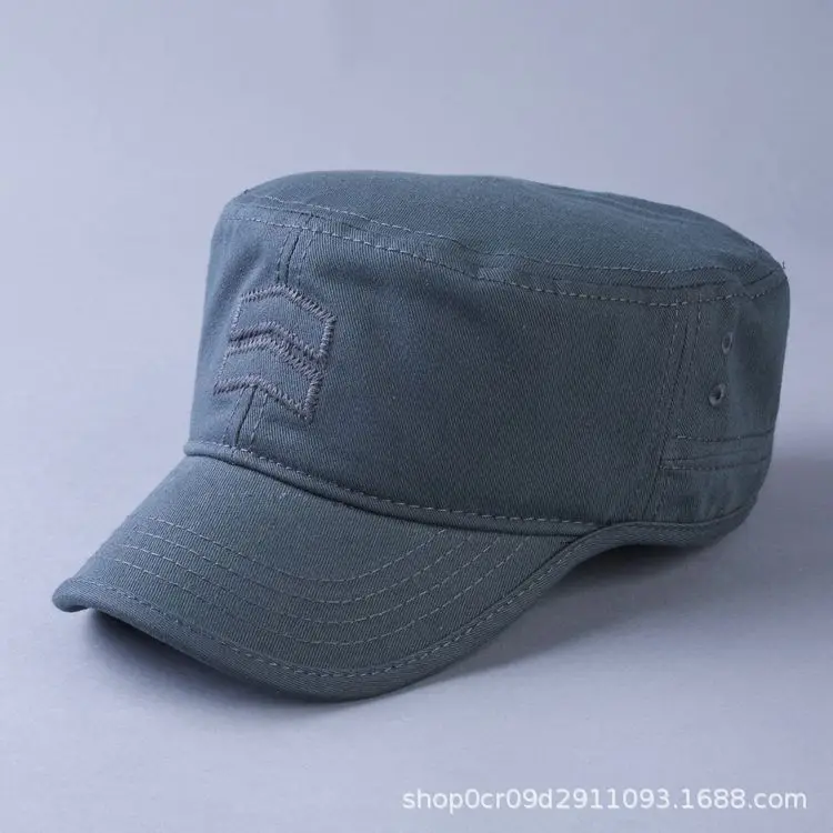 Хлопковая армейская шляпа высшего качества, мужские солнцезащитные шляпы с большой головкой, мужская Кепка с плоским верхом, Повседневная Кепка Для Взрослых, Мужская бейсболка размера плюс 56-63 см - Цвет: gray
