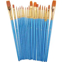 Paint Brush Set by, 20 pcs Nylon Hair Brushes for Acrylic Oil Watercolor Painting Artist Professional Painting Kits