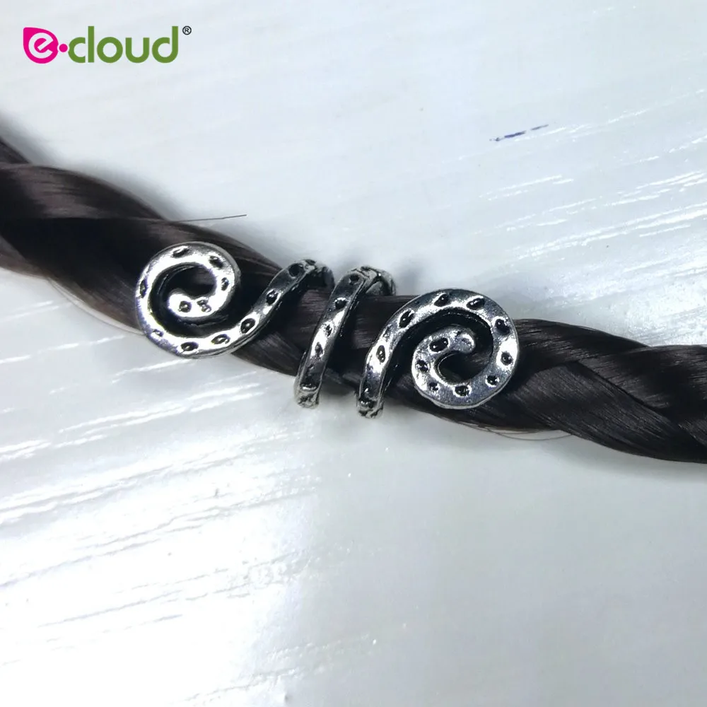 Anéis de Cabelo-acessórios de Cabelo Rolos de Cabelo Contas para Barbas Pingentes de Cabelo Lote Contas Dreadlock Norse Espiral Primavera Trança 20 Pçs - 3 High Quality Apliques e perucas