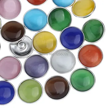 

10Pcs Mixed Opal Cabochon 5.5mm Snap Buttons Fit Bracelets Jewelry Making Charms Wholesale 18mm