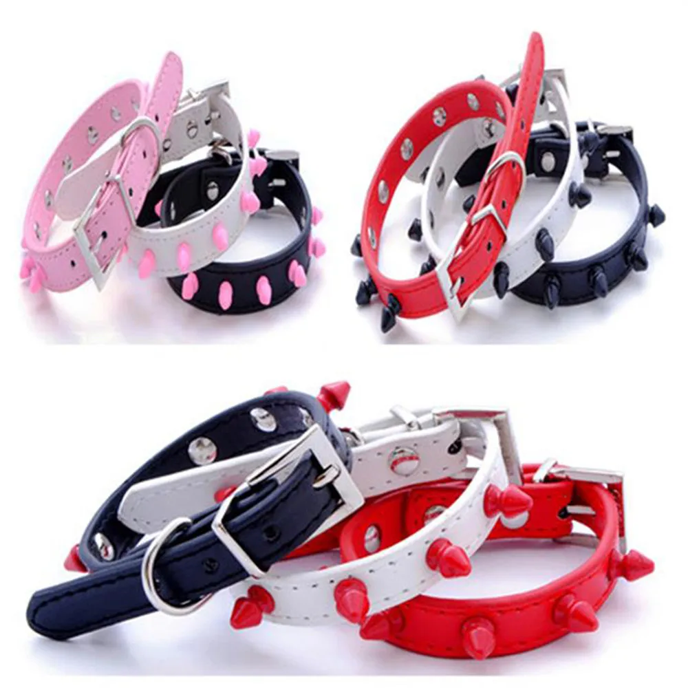 One Wide Colorful Spiked Studded Dog Collar For Small And Medium Cat Adjustable XS Lin Collars