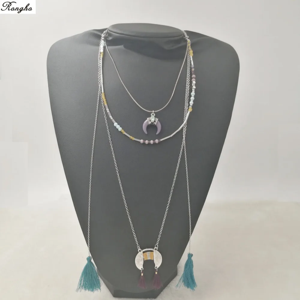 Brand Bohemia Multi Layers Tassel Pendant Necklaces for Women Vintage