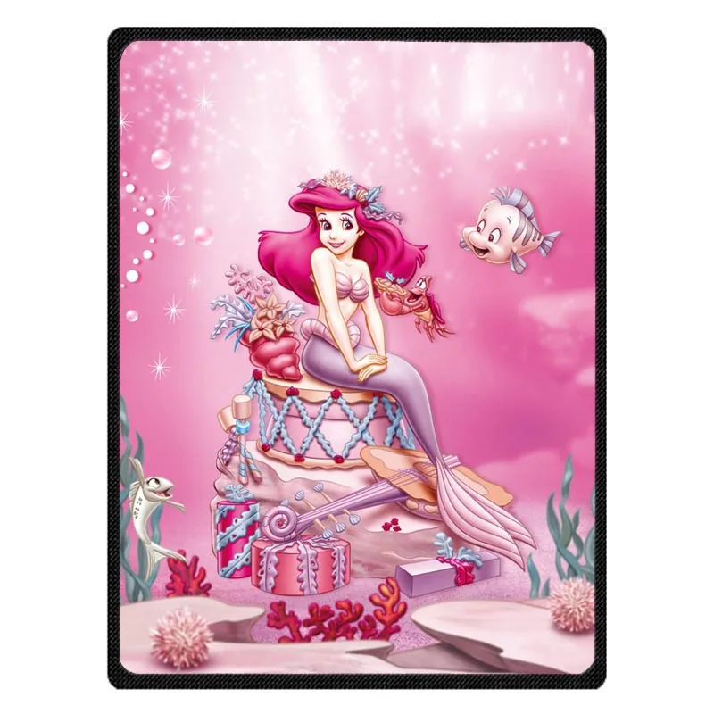 

New Customized Soft Warm Blanket Coral Fleece Throw Travel Blankets The Little Mermaid Printed Kids Baby Blanket