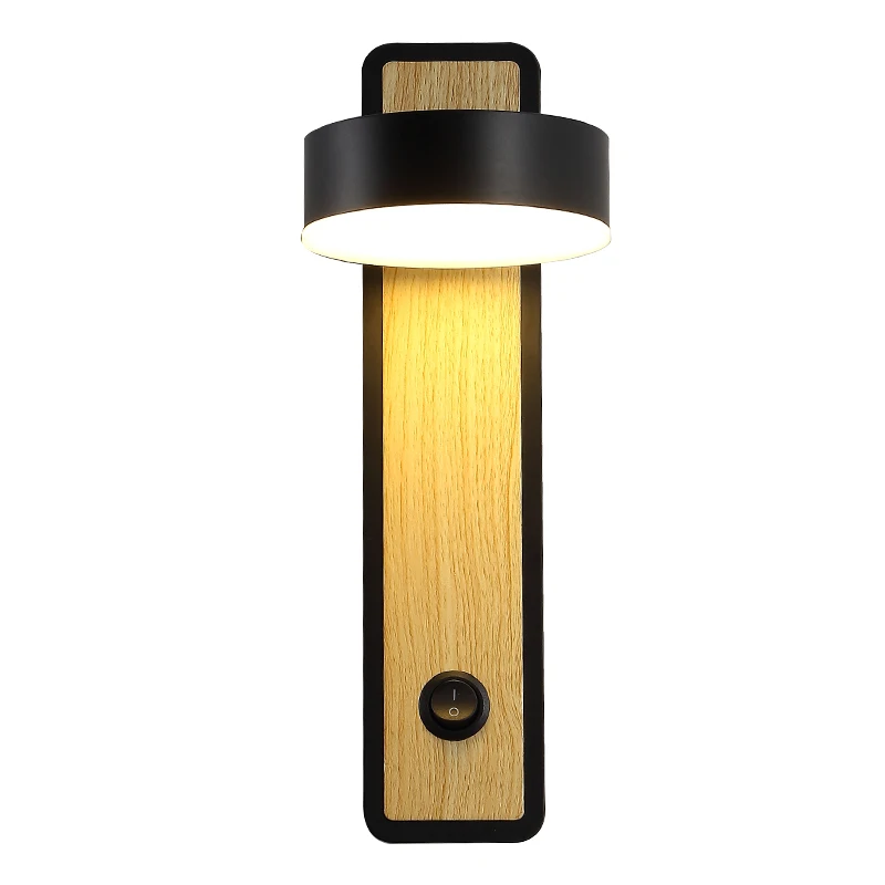 

SETTEMBRE Nordic Solid Wood Wall Lamp Round Rotatable Lampshade LED SMD 5W Light White Black Wall Lighting