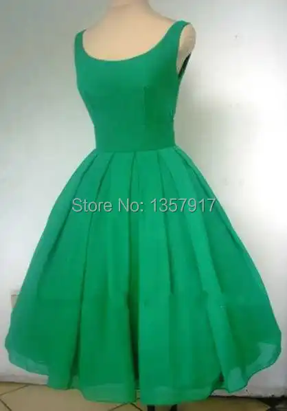 Real sample a 1950 s style emerald green boat neck short font b cocktail b font