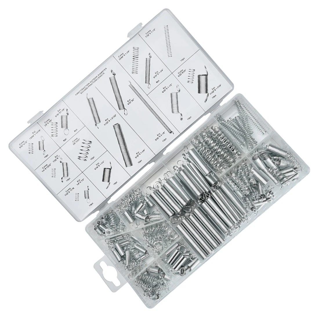 

200Pcs Assorted Steel Spring Electrical Hardware Drum Extension Tension Springs Pressure Suit Metal Assortment Hardware Kit