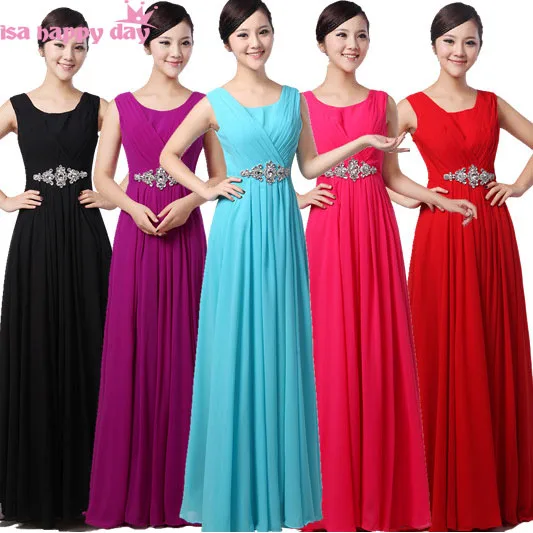 

robe de mariage long brides woman clothes elegant chiffon red bridemaids ladies dress bridesmaid women's dresses black B3143