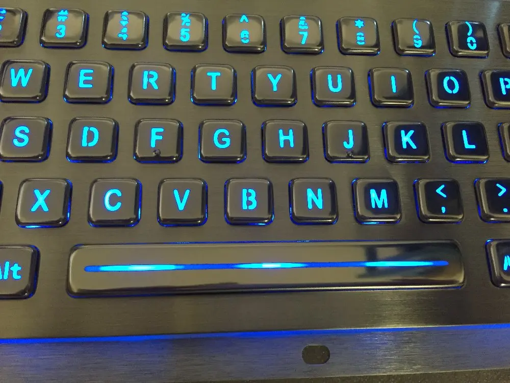 Компактный задний светильник, металлическая клавиатура с 65 клавишами, синий светодиодный светильник, кнопки с подсветкой, заводская цена на alibaba