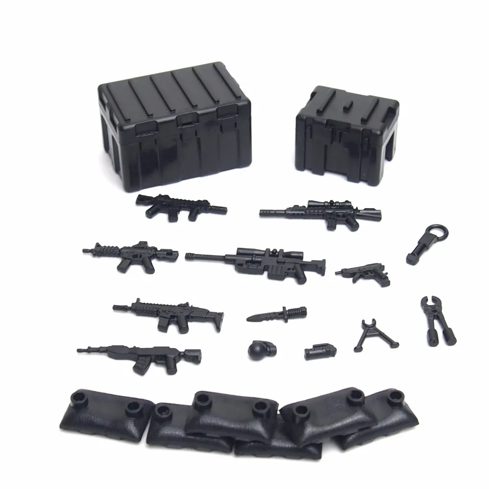City Block MOC Military Weapons Pack Brick Army Soldier SWAT Police Building Block Brick font b