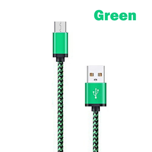 Mi cro USB кабель для быстрой зарядки кабель для синхронизации данных для SAMSUNG Xiaomi mi huawei LG One Plus кабели для мобильных телефонов - Цвет: Green