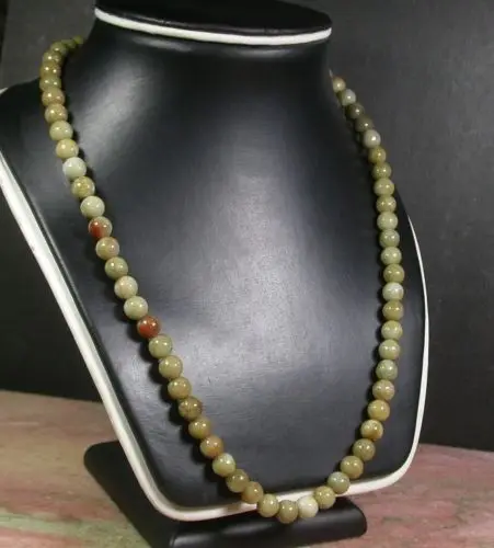 

0001410 Red Yellow 100% Natural A JADE Jadeite Bead beads Necklace 7mm (A0325)