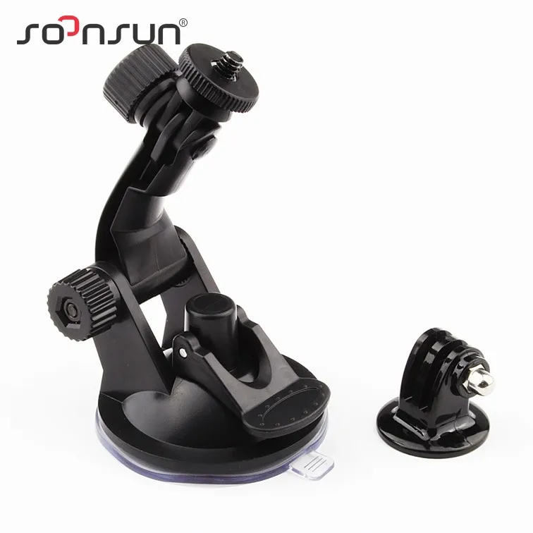 

SOONSUN Car Suction Cup Mount Window Glass Sucker w/ Tripod Mount Adapter for GoPro Hero 4 5 6 7 for Xiaomi Yi Go Pro Accessory