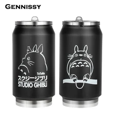 Totoro GENNISSY 340 ml Frasco de Vacío Taza Termo Niños Acero Inoxidable Tazas De Café Térmica Para Botellas de Agua Totoro Thermomug