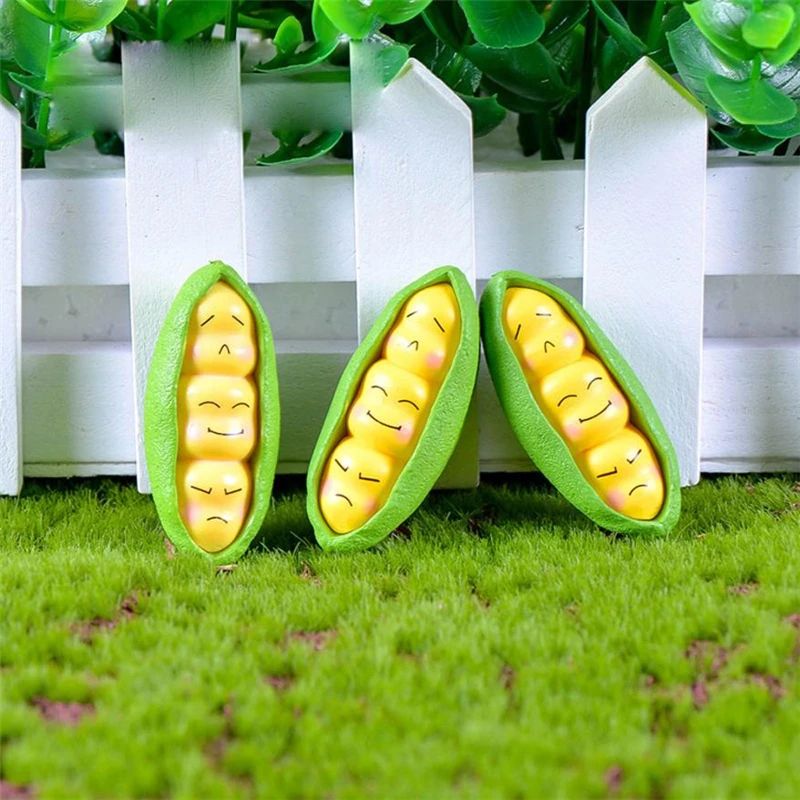   Resin Miniature Cute Peas DIY Craft Accessory Home Garden Decoration Accessories Wear-resistant Creative C0418#30             08