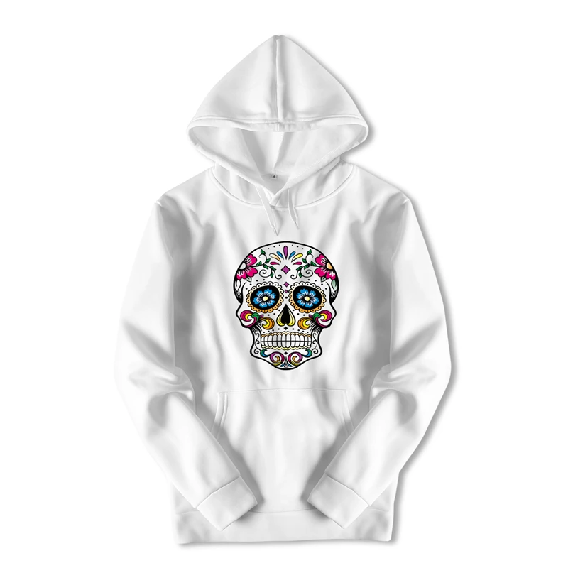 New Boys Black and White Skull Print Hooded Sweatshirt