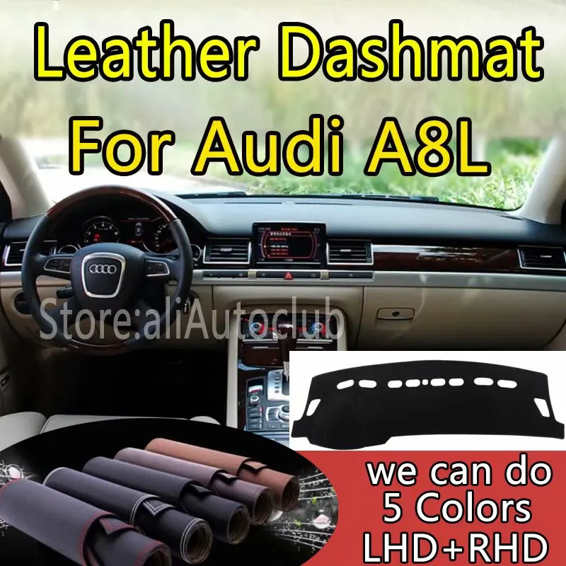 

For Audi A8 A8L 2002-2009 2008 2007 2005 Leather Dashmat Dashboard Cover Pad Dash Mat SunShade Carpet Custom Car Styling LHD+RHD