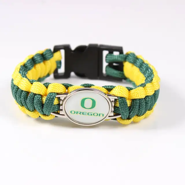 Outdoor Camping Paracord Survival Bracelet Oregon Ducks Ncaa Outdoor Camping Paracord Survival Bracelet Oregon Ducks Ncaa Emergency Men Women Umbrella Braided Rope Charms