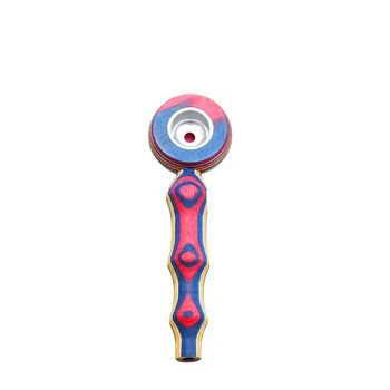 

HONEYPUFF 1pc Rainbow Color Ethnic Stype Smoking Pipe Wooden Pipe Portable Tobacco Pipes.Color Random