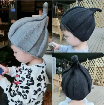 

Warm Children Hat Winter Kids Caps Baby Girl Toddler Crochet Cotton Kids Beanies Boy Children Caps Pumpkin Unisex 2-8 Years Old