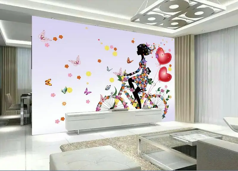 

3d room wallpaper custom mural non-woven wall sticker 3 d pattern girl butterfly dream painting photo 3d wall murals wallpaper